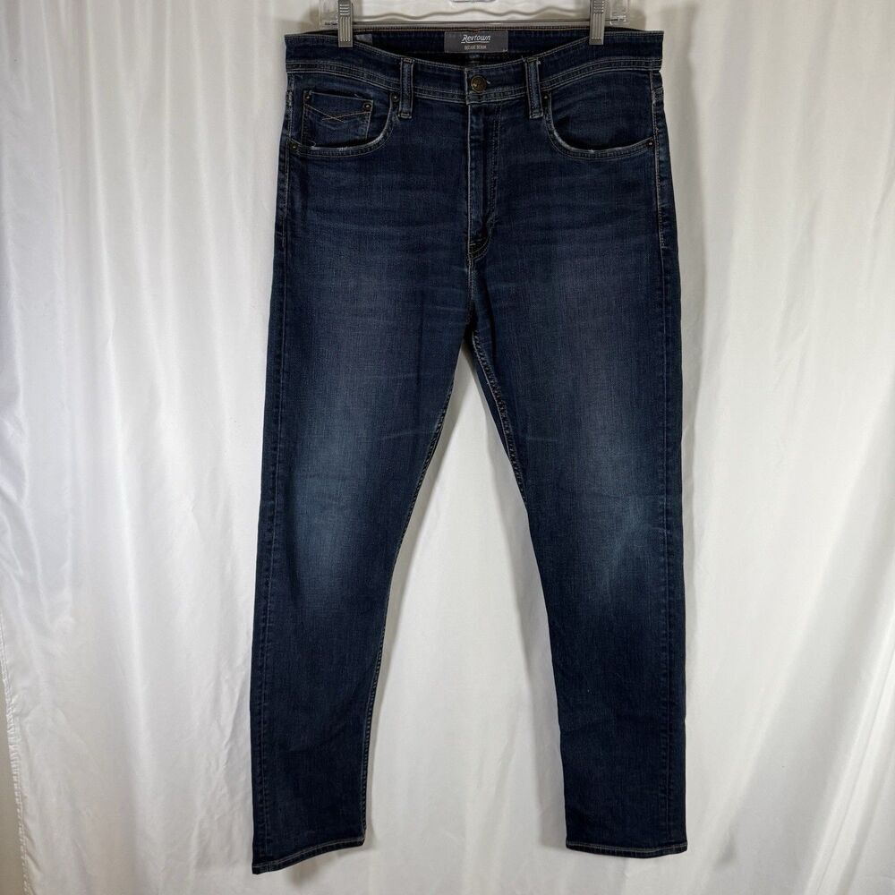 Revtown Decade Denim Jeans Men's 34x30 Dark Wash Blue Cotton Blend Pockets